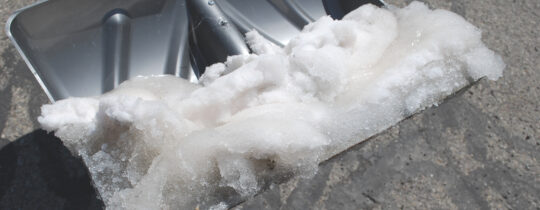 Shoveling Stratasorb absorbent polymer